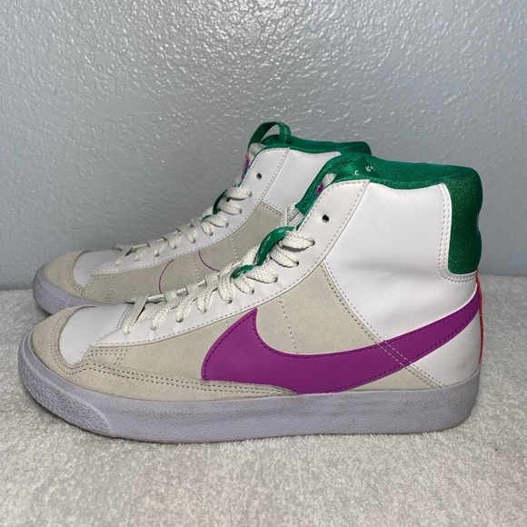 Nike Blazers- green, purple and white- youth 6.5 - Picture 4 of 8